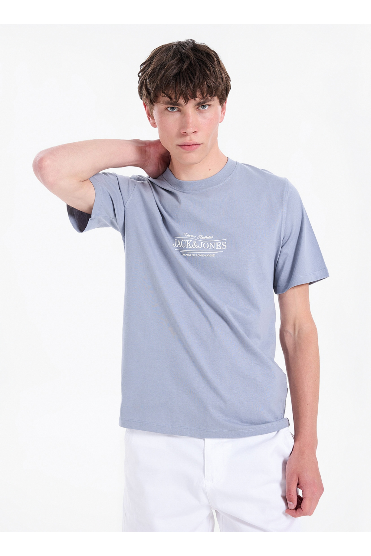 Gri Erkek Relaxed T-Shirt 12295049 JORCASSIS MINIMALTEE CNECK