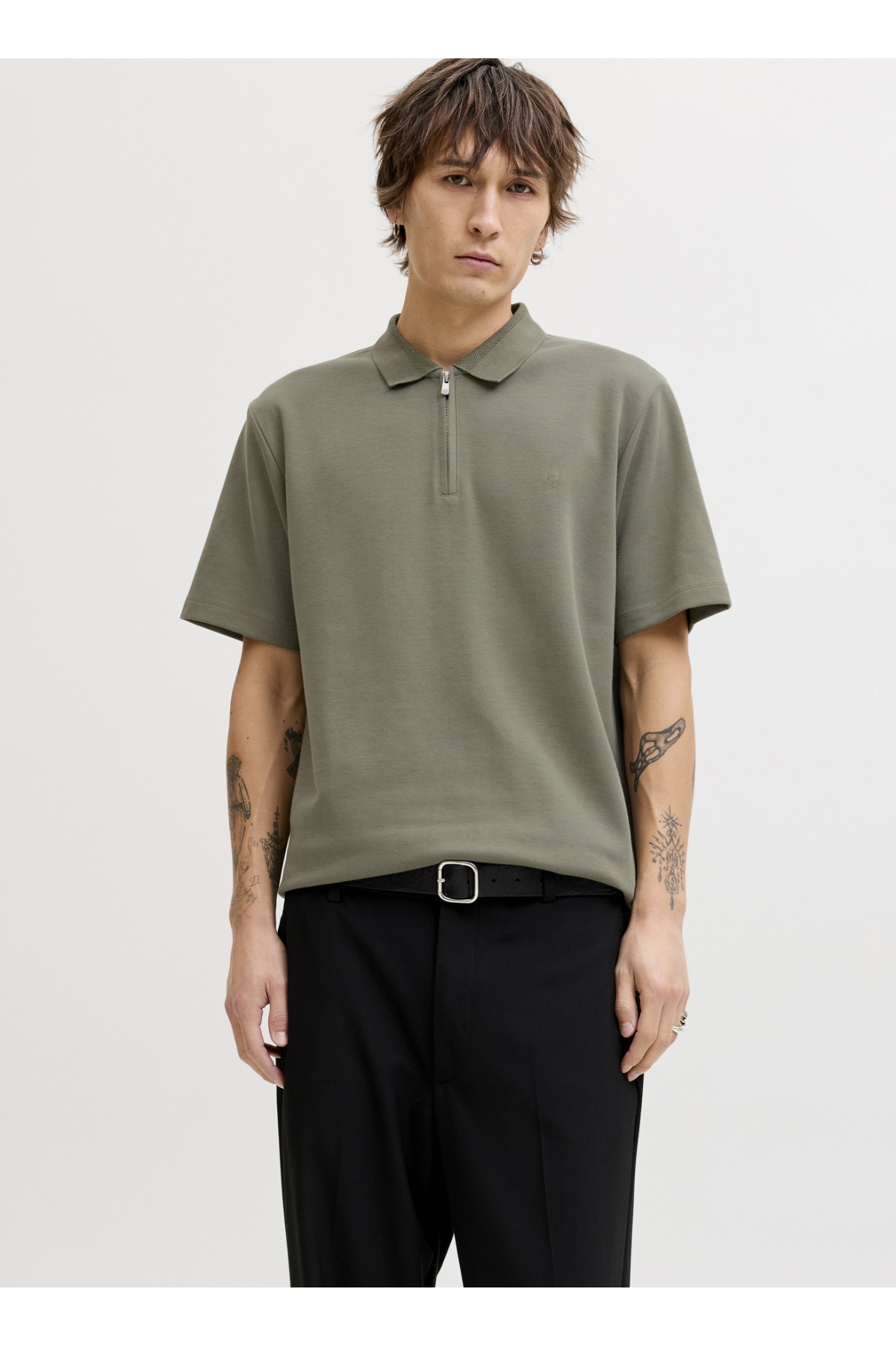 Yeşil Erkek Regular Fit Polo T-Shirt 12292992 JPRBLAETHAN SS ZIP