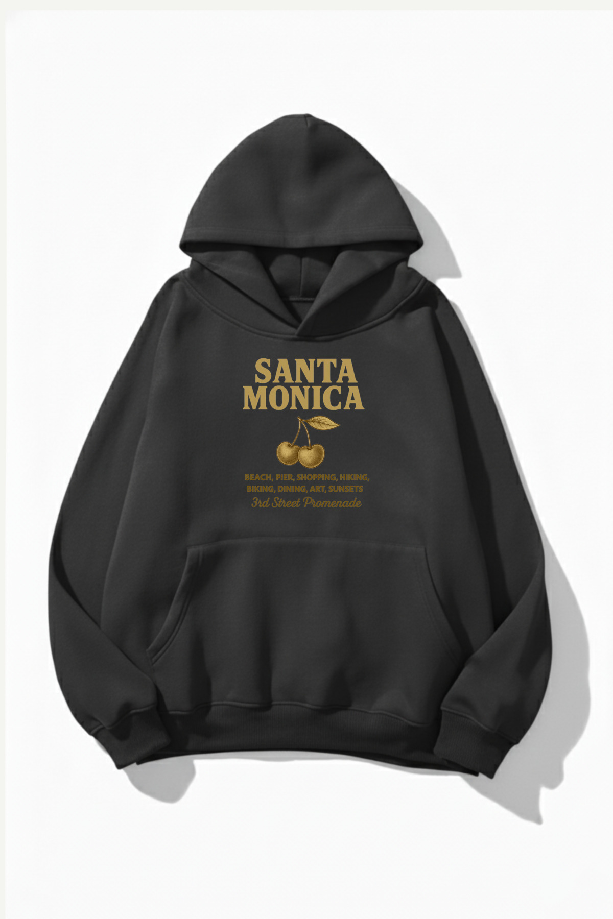 Unisex Yumuşak Dokulu Santa Monica Baskılı Tasarım Oversize 3