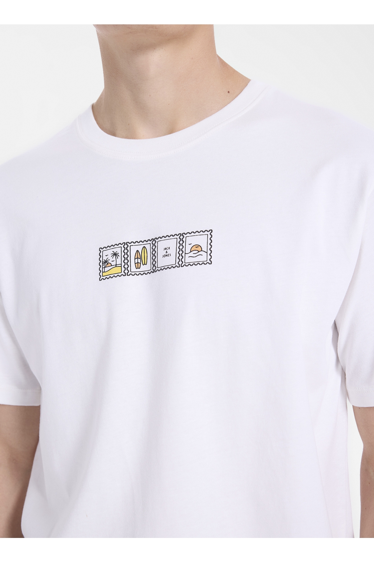 Bej Erkek Regular Fit Pano Desen T-Shirt 12306234 JORSCENE TEE SS