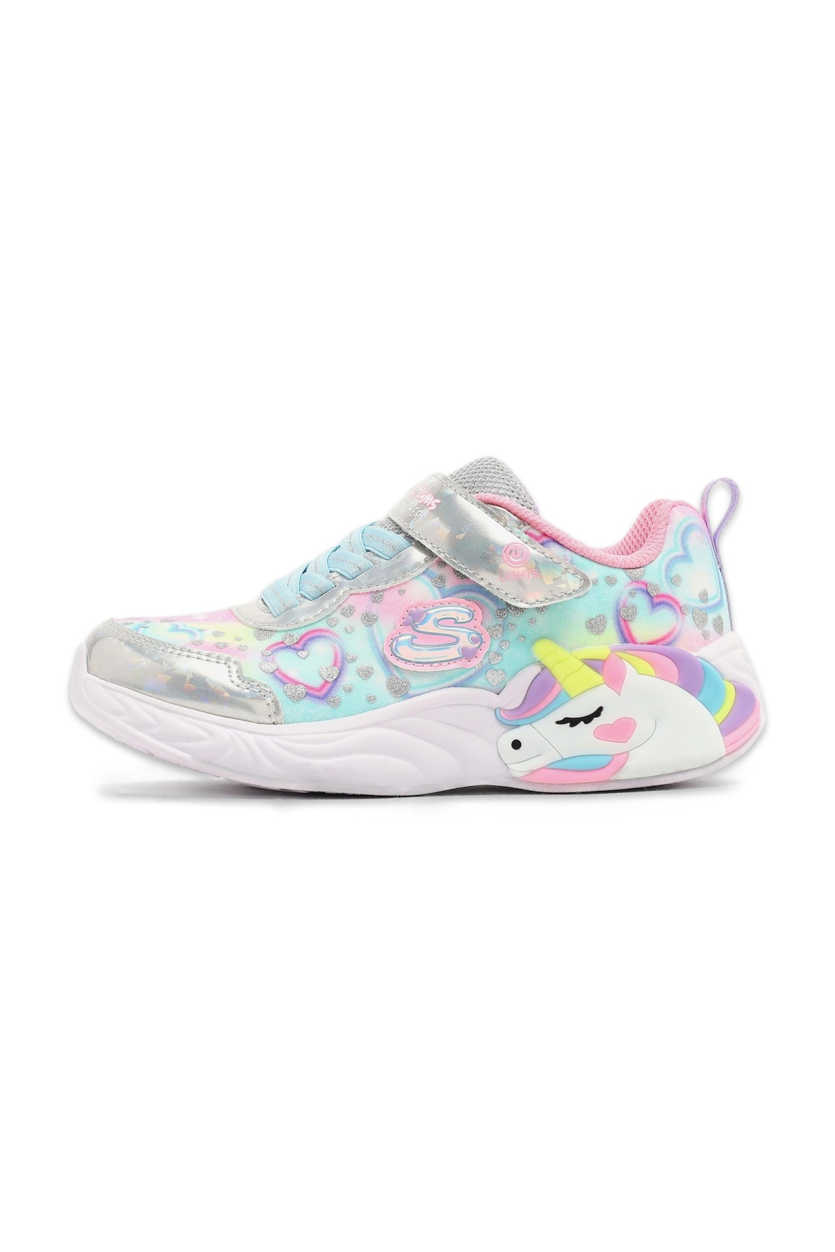 Skechers Unicorn Dreams Heart Sparkles Işikli gumus
