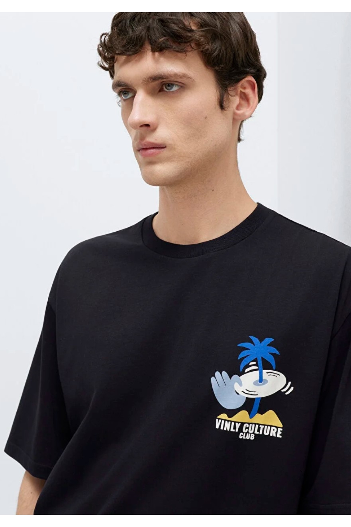 M0613288-900 Vinly Culture Club Baskılı Tişört Erkek T-Shirt