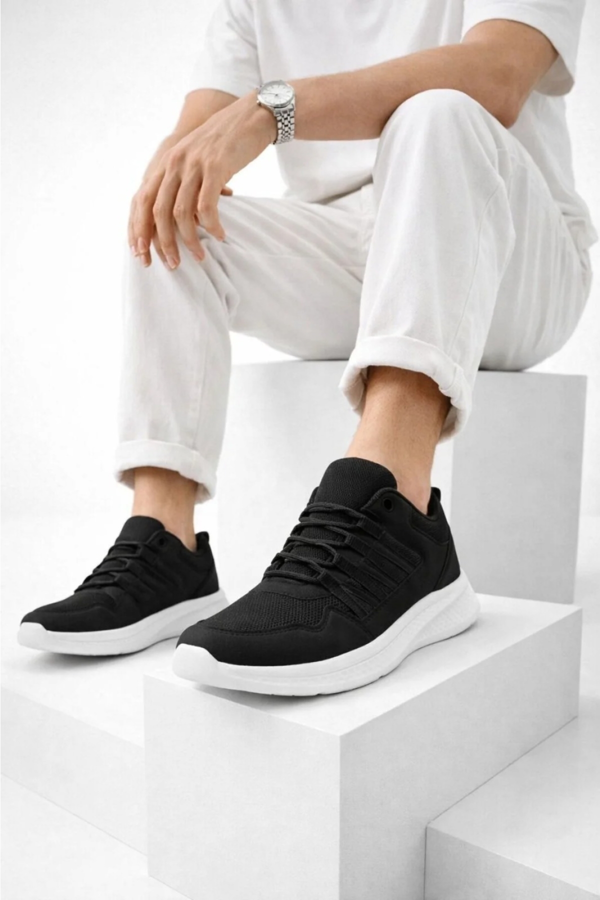 Slipcat Erkek Günlük Spor Ayakkabı Hafif Taban Nefes Alabilen Fileli Kaymaz Rahat Sneaker
