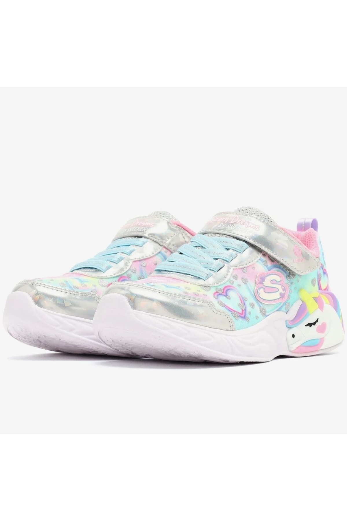 Skechers Unicorn Dreams Heart Sparkles 303063L Işıklı Ortopedik gri