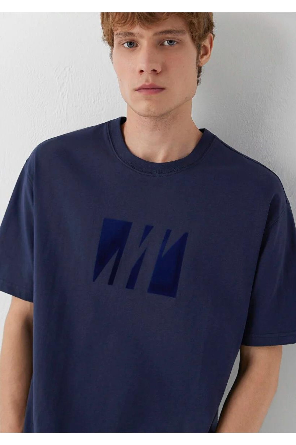 Erkek Miav Baskılı T-Shirt M067153-70722 Lacivert Fiyatları