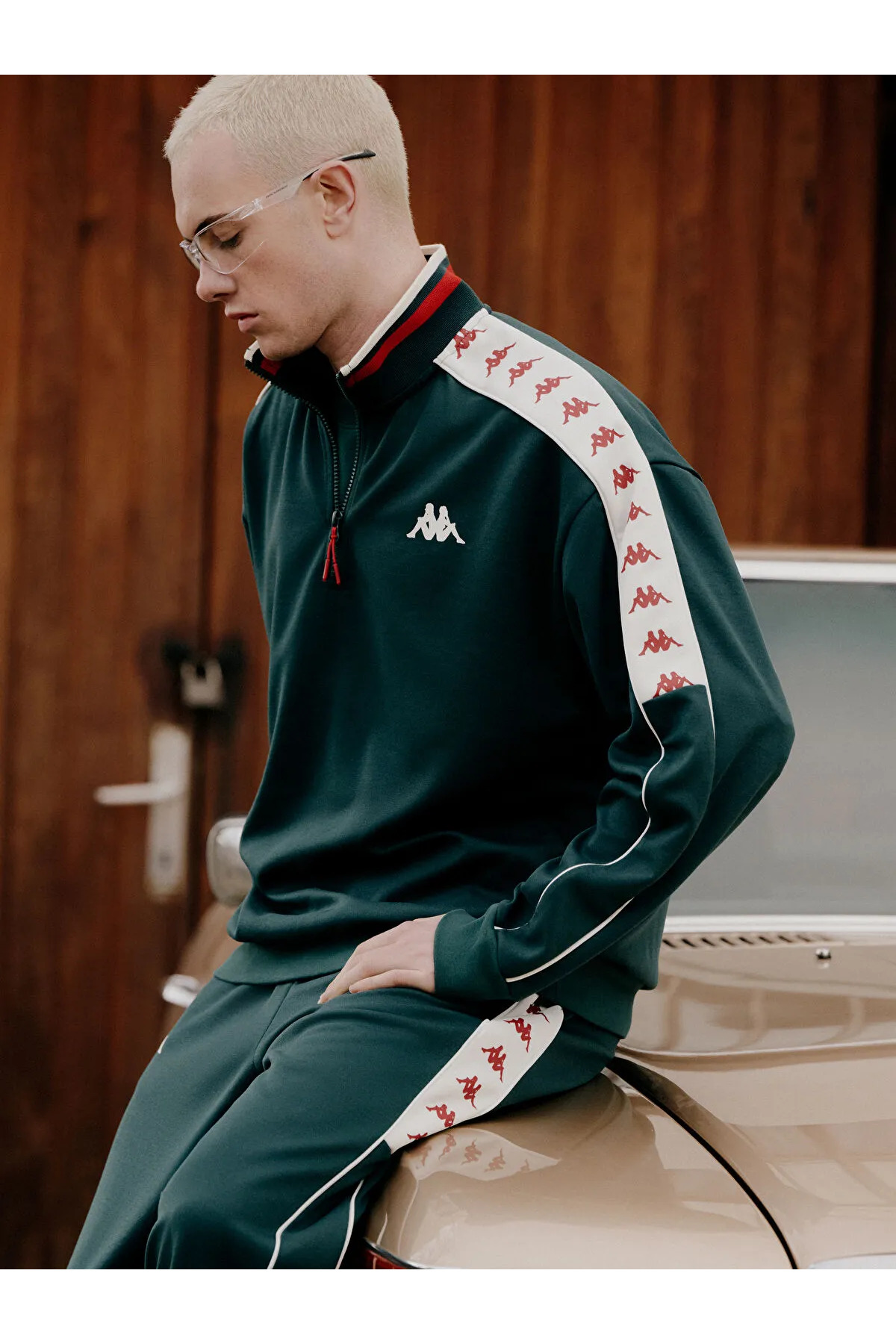 Kappa Yeşil Dik Yaka Baskılı Unisex Sweatshirt Fiyatları