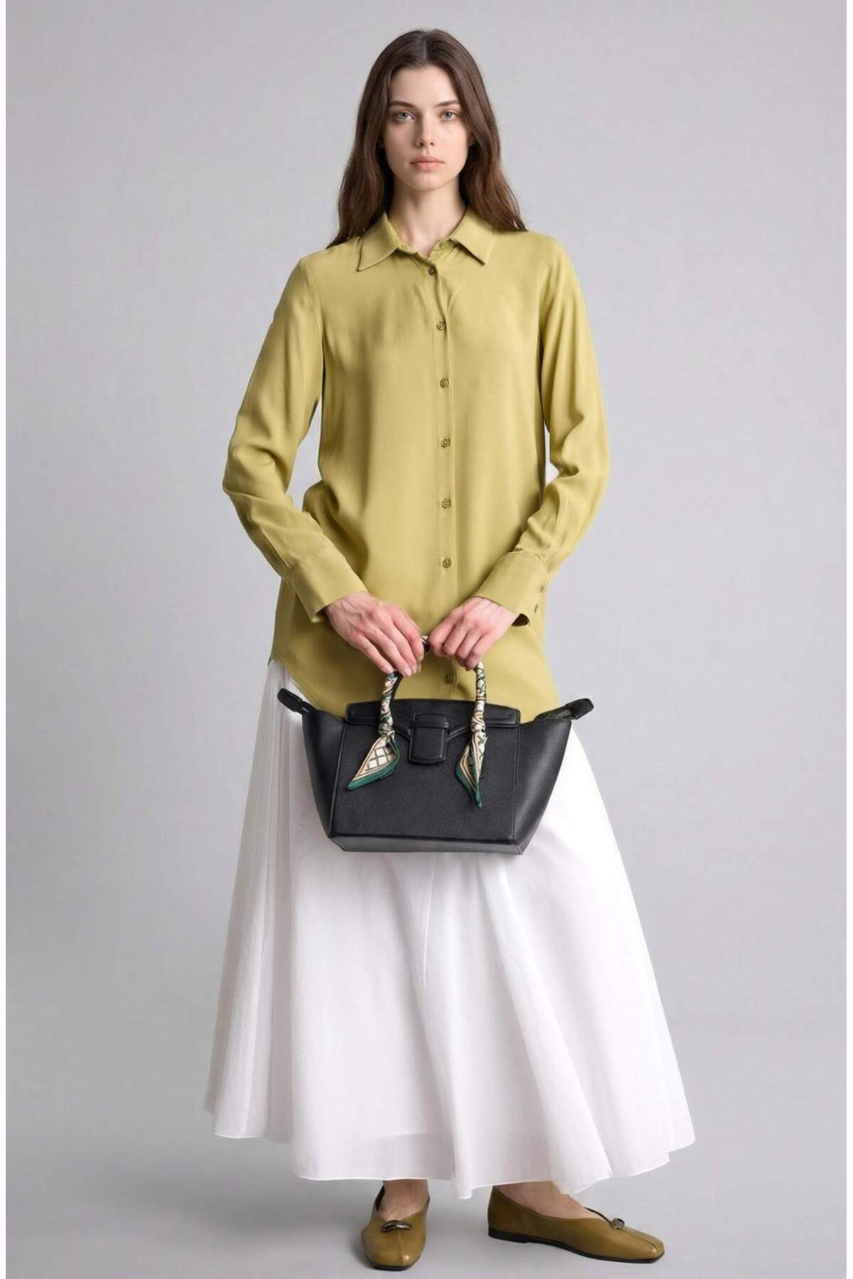 Regular Fit Basic Uzun Kollu Tesettür Gömlek Tunik Z3538az26sp