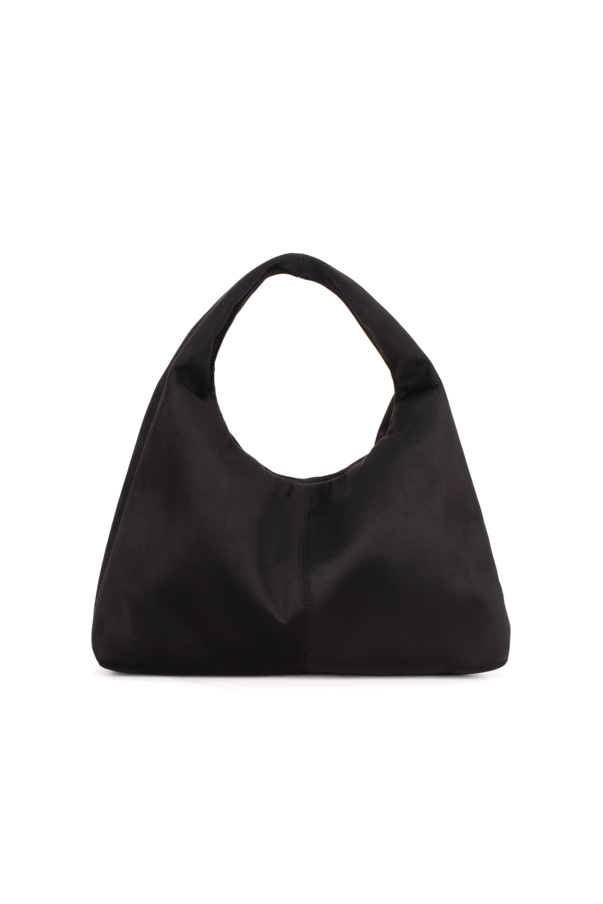 BAHELS Siyah Süet Kadın Shopper Omuz Çantası – Yumuşak Form Vintage Model