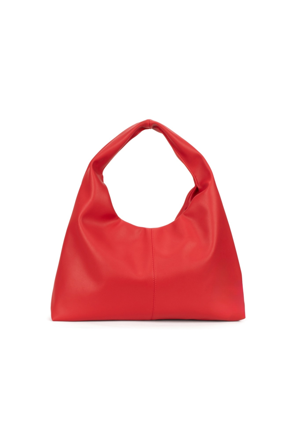 BAHELS Kırmızı Deri Kadın Shopper Omuz Çantası – Yumuşak Form Vintage Model