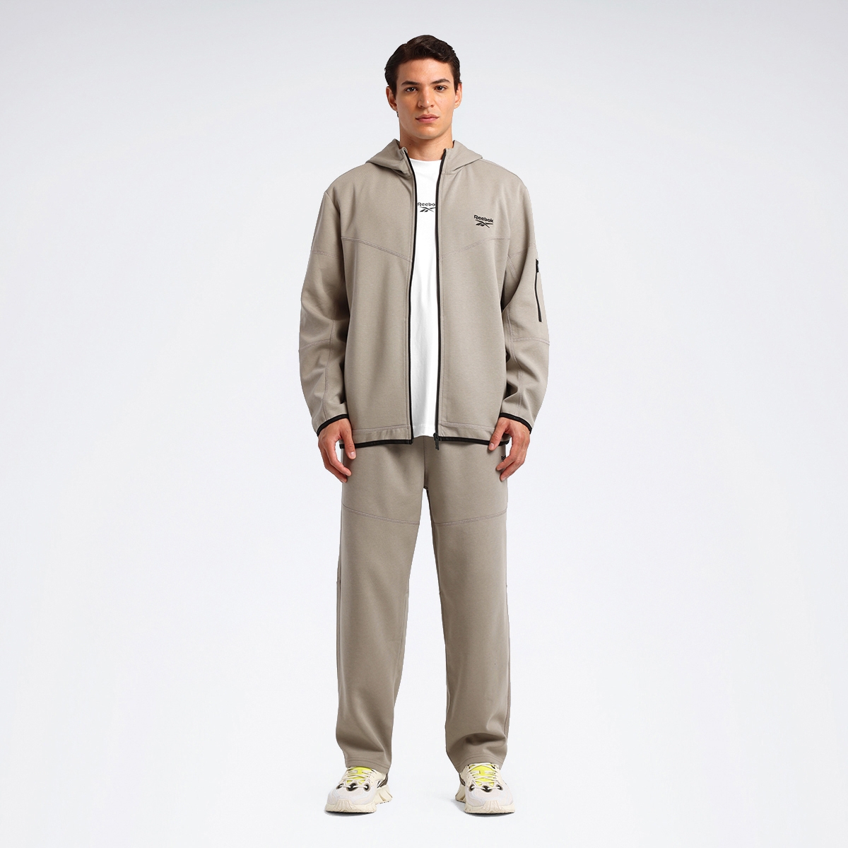 Fermuarlı Sweatshirt Erkek Bej PRIME FZ - Reebok