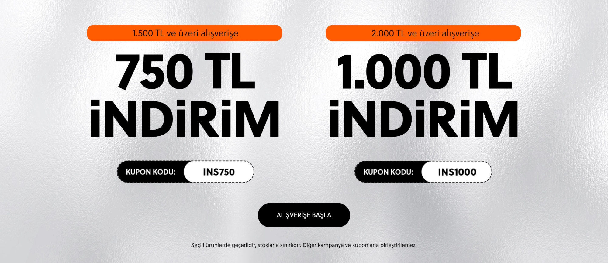 1500'e 750 - 2000'e 1000 tl indirim