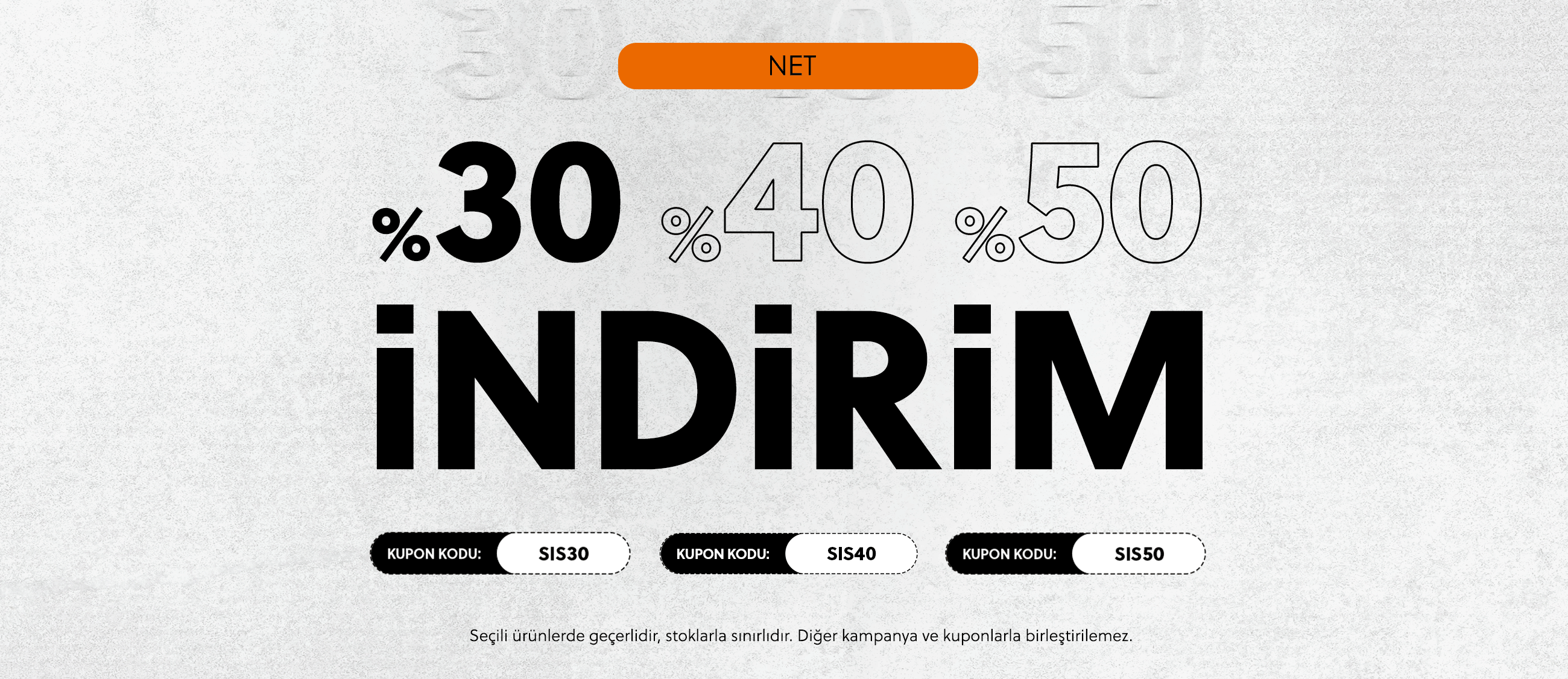 Sepette %30 - %40 %50 indirim