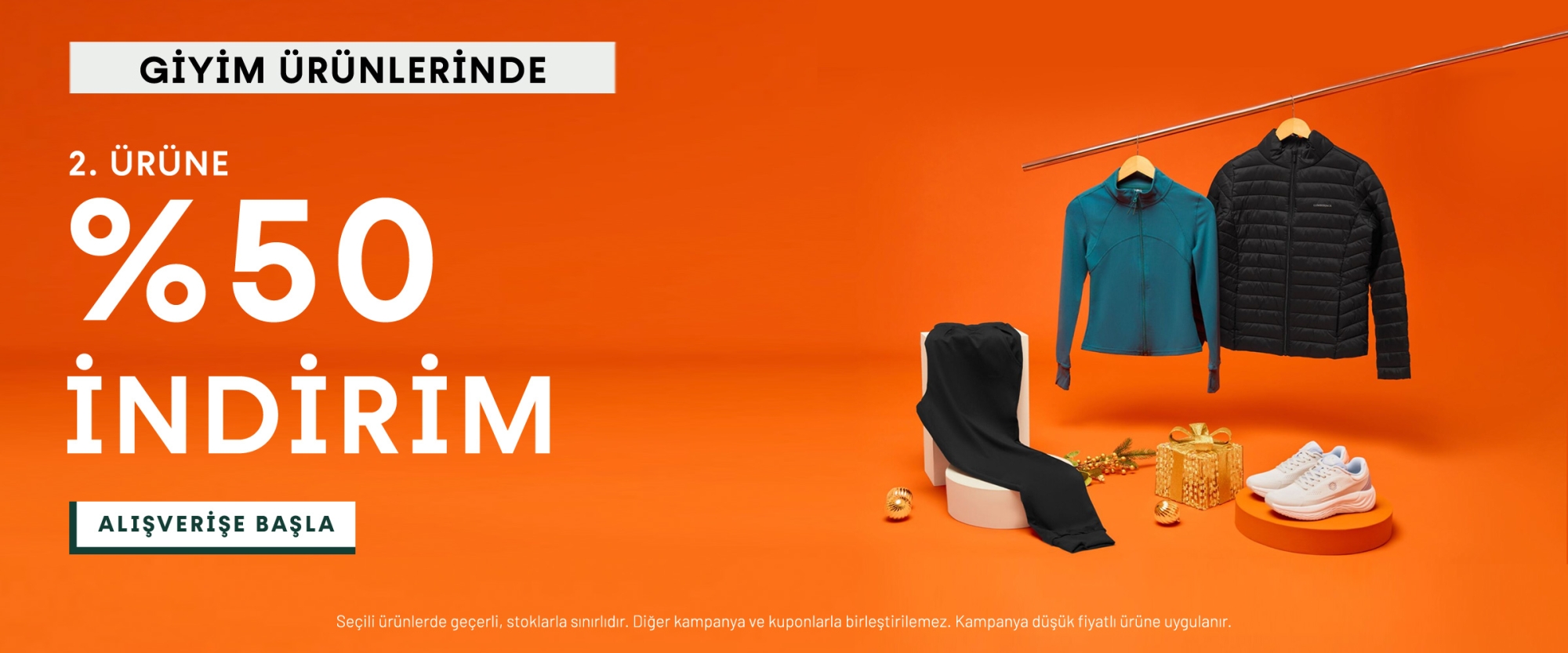 Seçili Giyim Ürünlerinde 2. Ürüne %50 İndirim