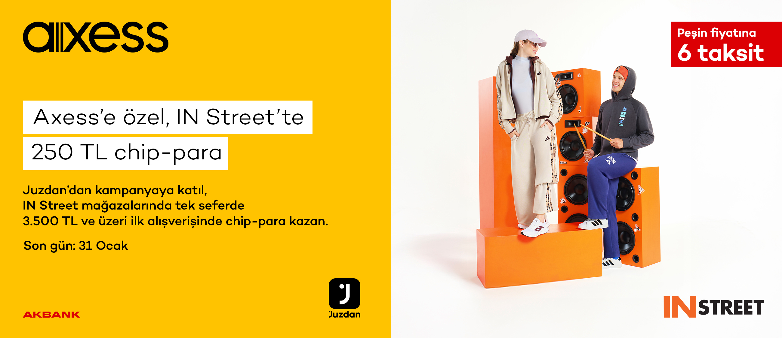Axess’e özel IN Street’te 250 TL chip-para!