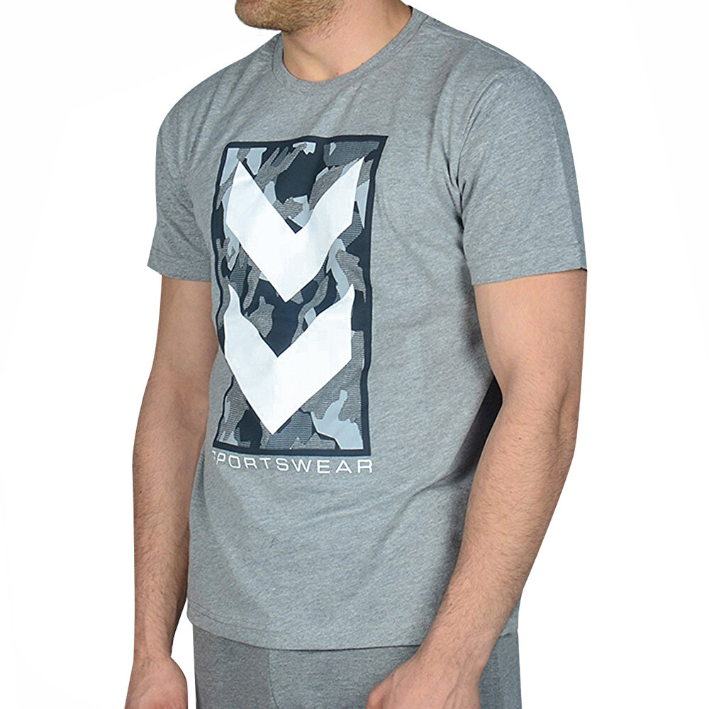 Hummel Hmldarlo T Shirt S S Gri Erkek Kisa Kol Tisort 100581075 Flo