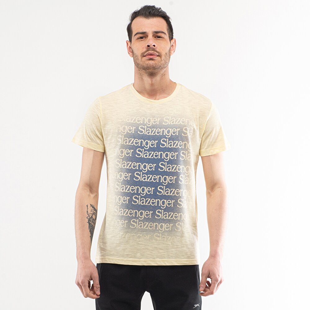 Slazenger Karat Erkek T Shirt Sari 200001165 Flo