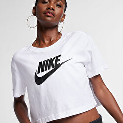 w nsw tee essntl crp icn beyaz kadin t shirt