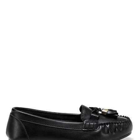 DS20053 Siyah Kadın Loafer Ayakkabı_1
