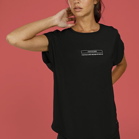 CT396 MILA MINIMAL T-SHIR Siyah Kadın T-Shirt