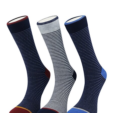 RENK CIZGI 3 LU SKT-M 1PR Çok Renkli Erkek Soket Çorap