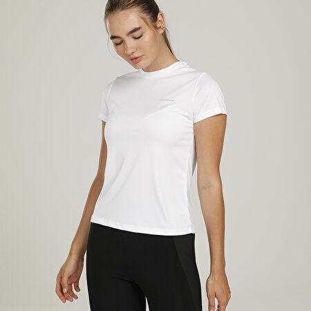 CT123 BASIC PES C NECK T- Beyaz Kadın T-Shirt
