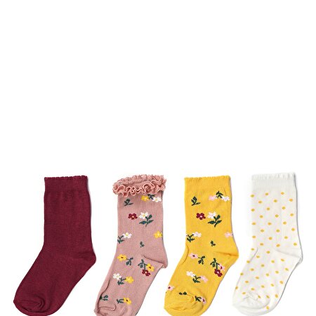 MINI FLOWER 4 LU SKT-G 1P Çok Renkli Kız Çocuk 4'lu Soket