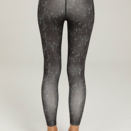 CT691 CAMILA AOP LEGGINGS Siyah Kadın Tayt_1