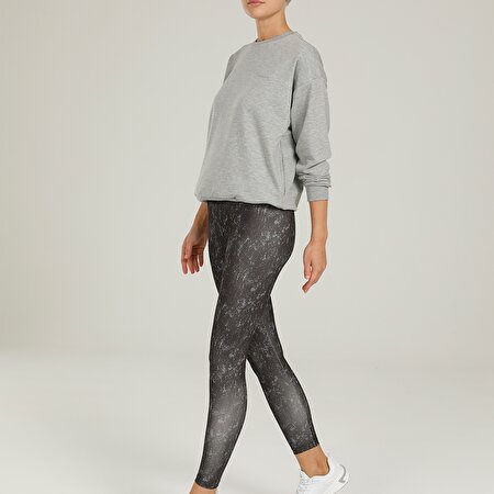 CT691 CAMILA AOP LEGGINGS Siyah Kadın Tayt_2