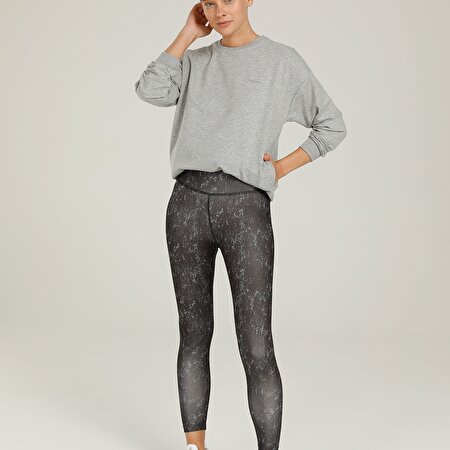 CT691 CAMILA AOP LEGGINGS Siyah Kadın Tayt_4