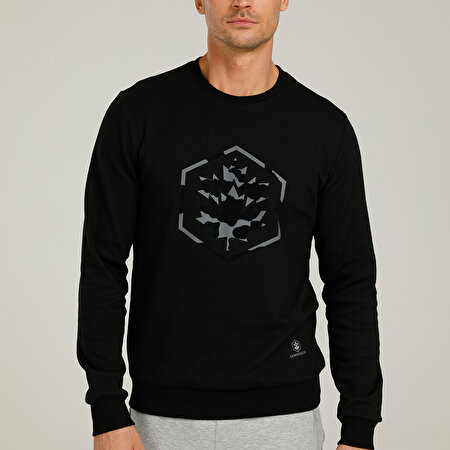 CT752 LOGAN SWEATSHIRT 1P Siyah Erkek Sweatshirt