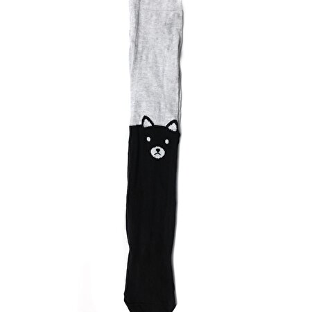 BEAR TIGHTS-G 1PR Siyah Kız Çocuk Külotlu Çorap