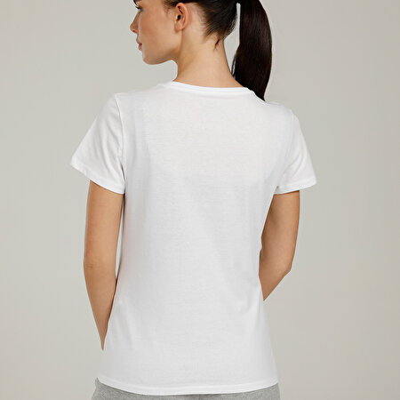 CT122 BASIC C NECK T-SHIR Beyaz Kadın Kısa Kol T-Shirt_1