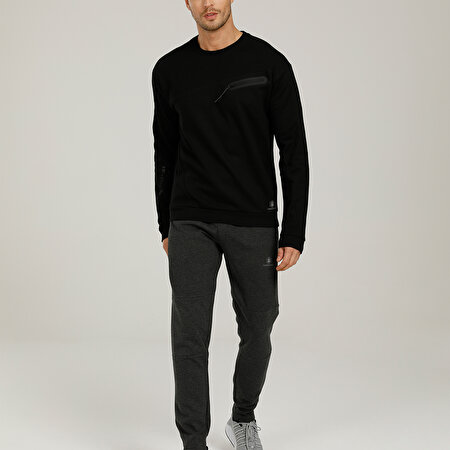 CT763 RENE SLEEVE DETAIL Siyah Erkek Sweatshirt_2