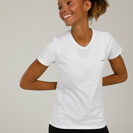 CT122 BASIC C NECK T-SHIR Beyaz Kadın T-Shirt_4