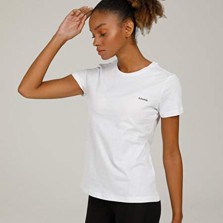 SN226 BASIC C NECK T-SHIR Beyaz Kadın T-Shirt