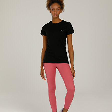 SN226 BASIC C NECK T-SHIR Siyah Kadın T-Shirt_2