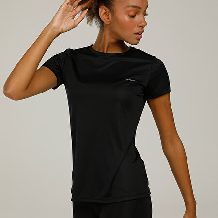SN230 BASIC PES C NECK T- Siyah Kadın T-Shirt