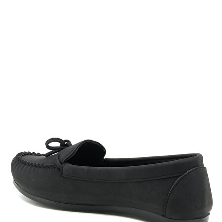 DS20054 2FX Siyah Kadın Loafer Ayakkabı_2