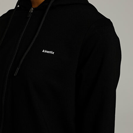 SN85 BASIC FULL ZIP HOODI Siyah Kadın Eşofman Üstü_3