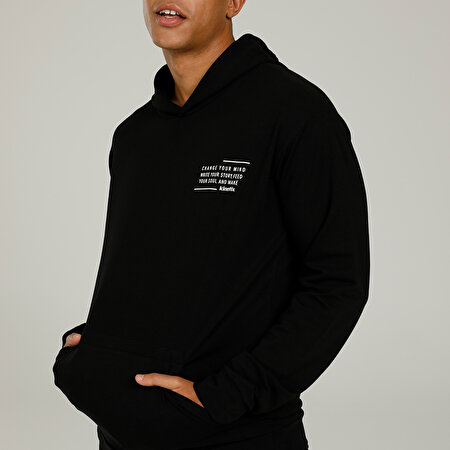 SN756 KEVIN HOODIE 2FX Siyah Erkek Sweatshirt