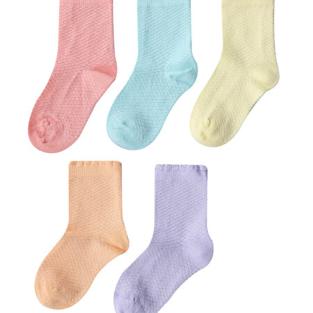 BAKLAVA JAKAR 5 LI SKT-G Çok Renkli Kız Çocuk Soket Çorap