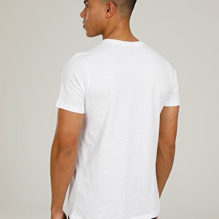 SN220 BASIC C NECK T-SHIR Beyaz Erkek T-Shirt_2