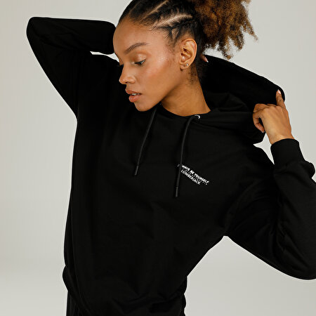 CT1165 ANNA HOODIE 2FX Siyah Kadın Sweatshirt_1