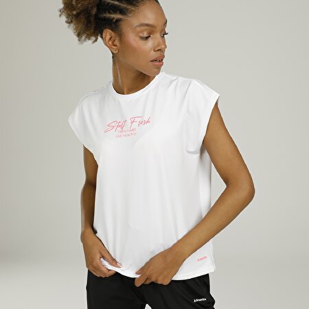 SN773 MIA SLOGAN T-SHIRT Beyaz Kadın Kısa Kol T-Shirt_1