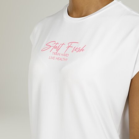 SN773 MIA SLOGAN T-SHIRT Beyaz Kadın Kısa Kol T-Shirt_3