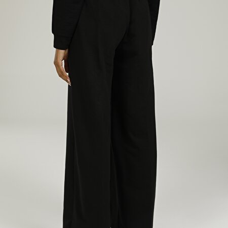 SN834 MONA WIDE LEG PANTS Siyah Kadın Eşofman_2