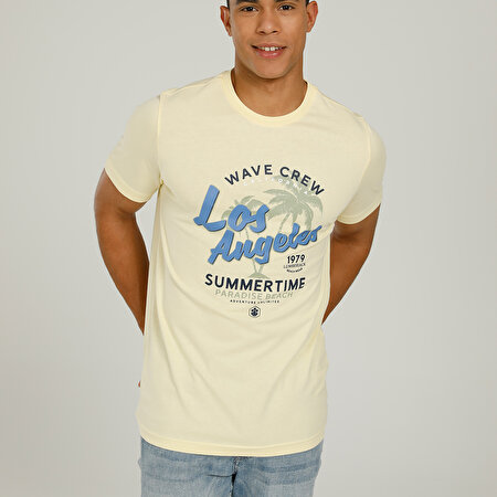 CT1142 LA T-SHIRT 2FX Sarı Erkek Kısa Kol T-Shirt