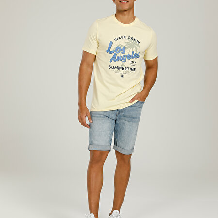 CT1142 LA T-SHIRT 2FX Sarı Erkek Kısa Kol T-Shirt_2