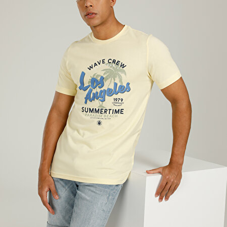 CT1142 LA T-SHIRT 2FX Sarı Erkek Kısa Kol T-Shirt_4
