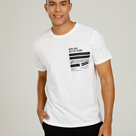 SN731 LIAM CHEST DETAIL T Beyaz Erkek Kısa Kol T-Shirt